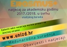 Erasmus+ Natječaj za studentsku mobilnost u svrhu studijskog boravka